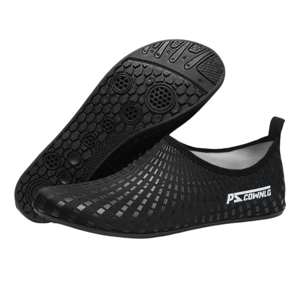 Buty do wody Pryżowa podeszwa Antypoślizgowe Siatka powietrzna Płótno Unisex Jednokolorowe z napisem Plażowe Aquashoes czarny 36