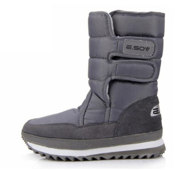 Buty zimowe damskie na rzepy J3230 szary 35