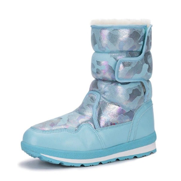 Buty zimowe z wojskowym wzorem J1018 turkusowy 38