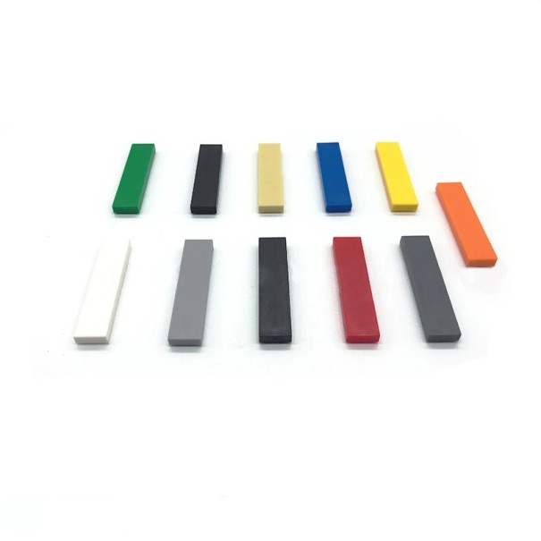 Byggdelar 100 stycken 0,8 x 3,2 x 0,33 cm Mix av färger Tunna klossar för barn Reservdelar till byggsatsen Utvidgning av kreativt byggande 1