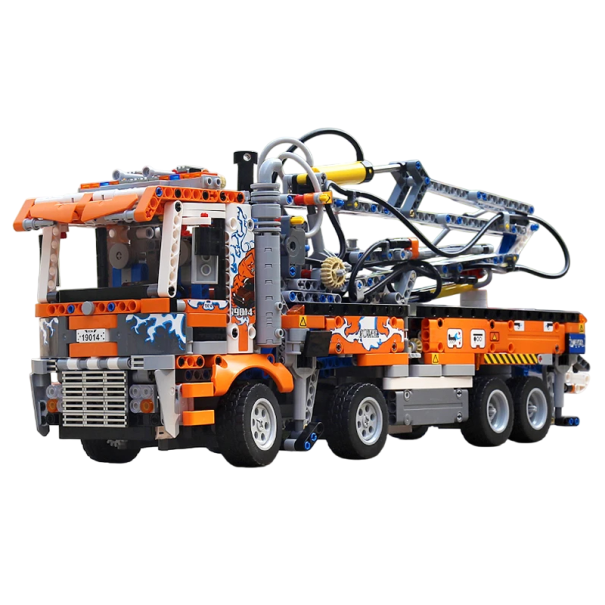 Byggsats lastbil med betongpump 54,5 x 12,5 x 21 cm 2098 st Stor teknisk modell för avancerade användare Ålder 14+ Byggmaskin 1