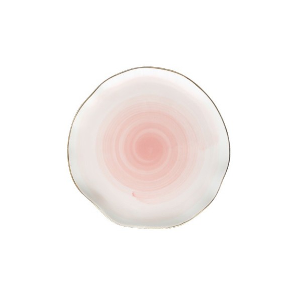 C159 porcelántányér világos rózsaszín L