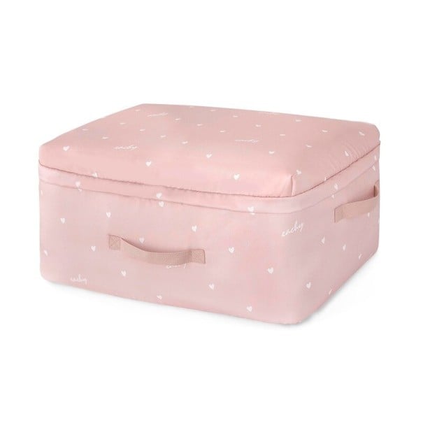 C696 Aufbewahrungsbox aus Leinen rosa XL