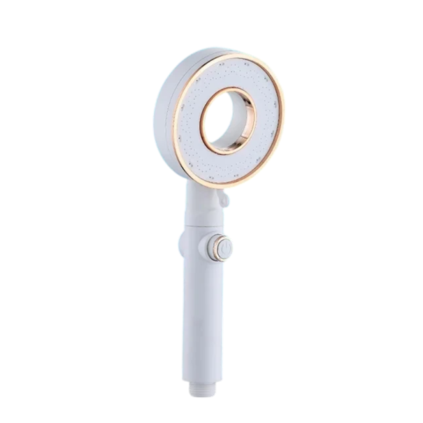 Cabeça de chuveiro de alta pressão com 3 modos Chuveiro manual ajustável e económico Botão STOP Bico de pulverização Conexão padrão branco