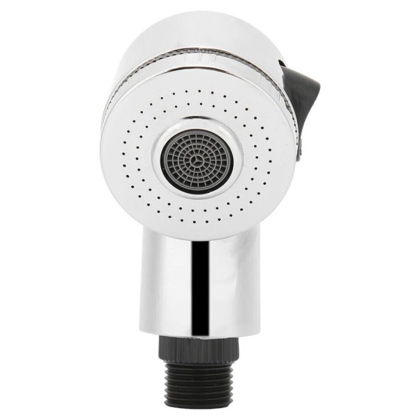 Cabezal de ducha para peluquería con interruptor lateral para lavar el cabello de plástico y acero inoxidable conexión G1/2 plateado para silla 1