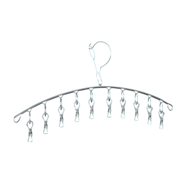 Cabide de inox para secar roupa com 10 molas Cabide para roupa interior e meias Suporte metálico para roupa com molas Economia de espaço 1