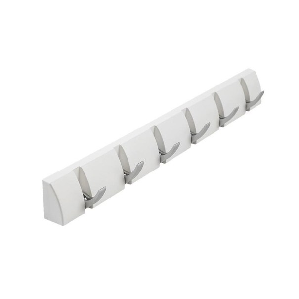 Cabide de parede com ganchos retráteis branco