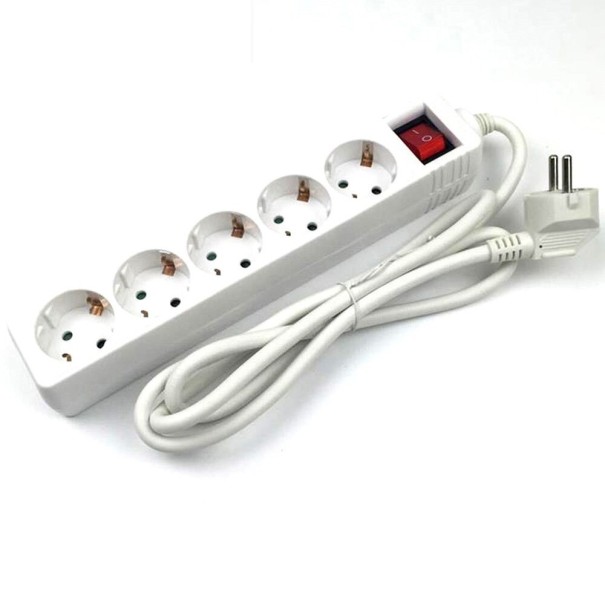 Cable alargador 5 tomas con interruptor K1121 3 m