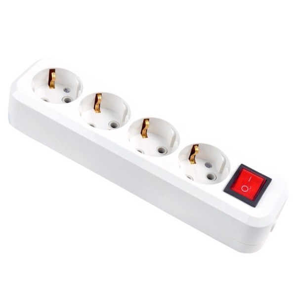 Cable alargador con interruptor 4 tomas 5 m