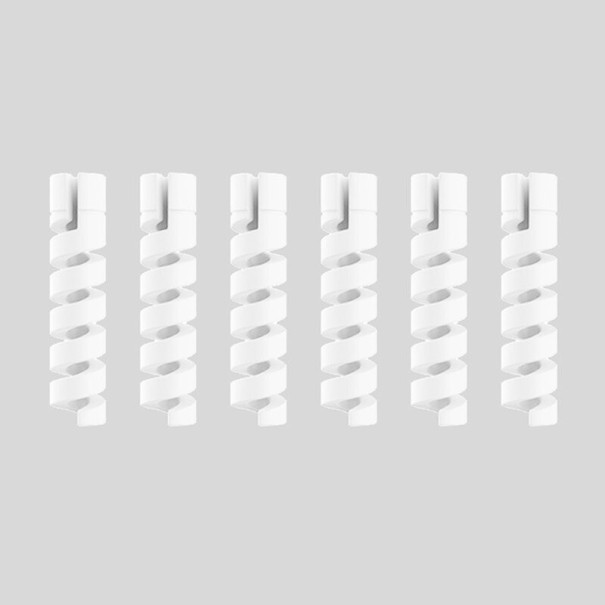 Cable Connector Protection Spiral 6 pcs white