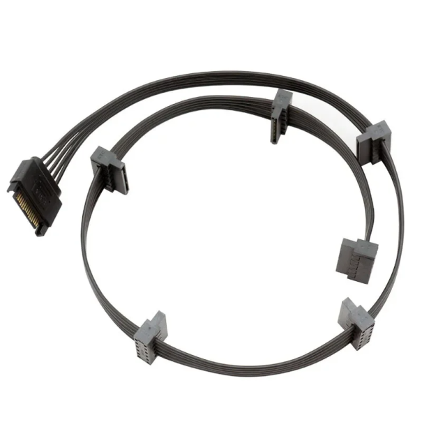 Câble d'alimentation SATA répartiteur 15 broches 1 mâle vers 6 femelles 72 cm Pour SSD HDD Disques durs Extension d'alimentation Accessoires 1