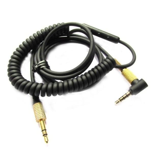 Cable de audio con micrófono para auriculares Marshall Major II III negro