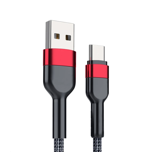 Cable de carga rápida USB A a USB C 2 m 5A 480 Mbps Cable de carga de datos de largo Tipo C Carga rápida Diseño sólido y duradero rojo