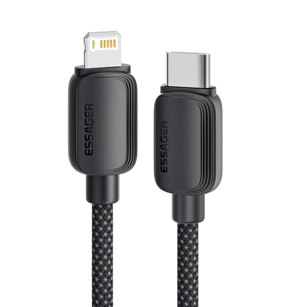 Cable de carga rápida USB C y Lightning de 1 m PD 29 W 3 A Cable de datos 480 Mbps Compatible con iPhone Cargando dispositivos iOS USB tipo C negro