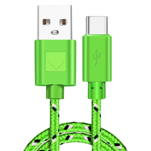 Cable de carga USB/USB-C K522 verde 3 m
