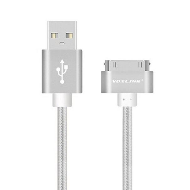 Cable de datos USB a Apple de 30 pines plateado 25 cm