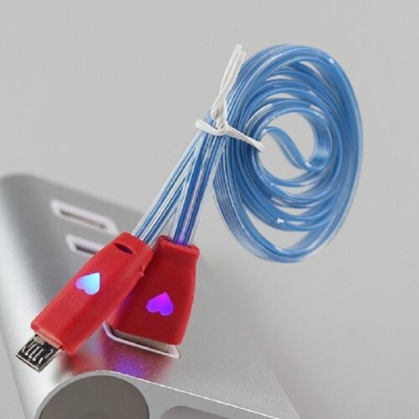 Cable de datos USB a Micro USB Lightning rojo