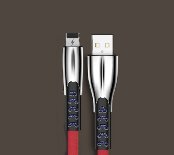 Cable de datos USB a Micro USB / USB-C / Lightning K577 rojo 2