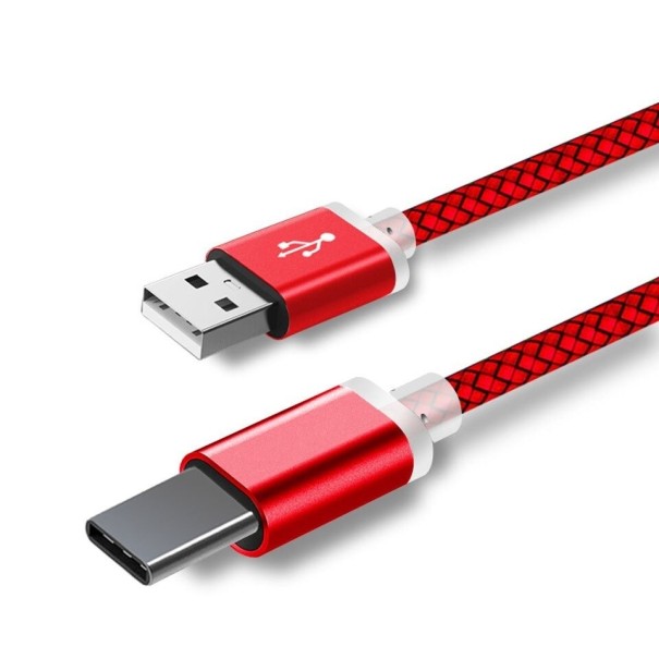Cable de datos USB / conector extendido USB-C rojo 1 m