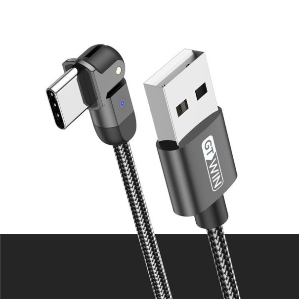 Câble de données avec connecteur rotatif USB-C / USB noir 1 m