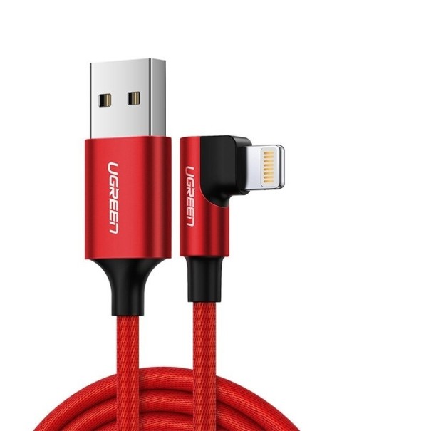 Câble de données coudé pour Apple Lightning vers USB K589 rouge