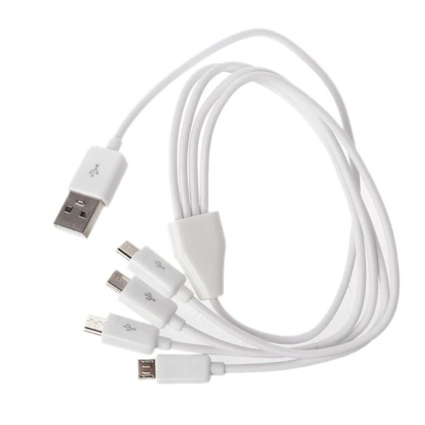Cable divisor USB a 4x Micro USB 50 cm blanco