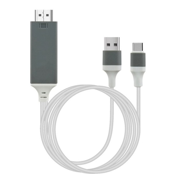 Cable HDMI a USB-C/USB blanco