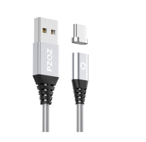 Câble magnétique type C, pour Apple, micro USB J1380 argenté 1 m Type C