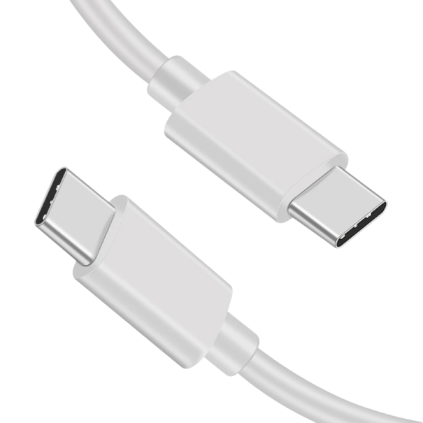 Cable USB C dual de carga rápida de 100 W y 1,5 m, trenzado de nailon con conector de doble cara PD 5A QC 4.0 para teléfonos, tabletas y portátiles. blanco