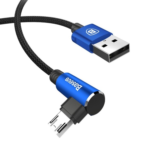 Cable USB/Micro USB en ángulo de 1 m azul