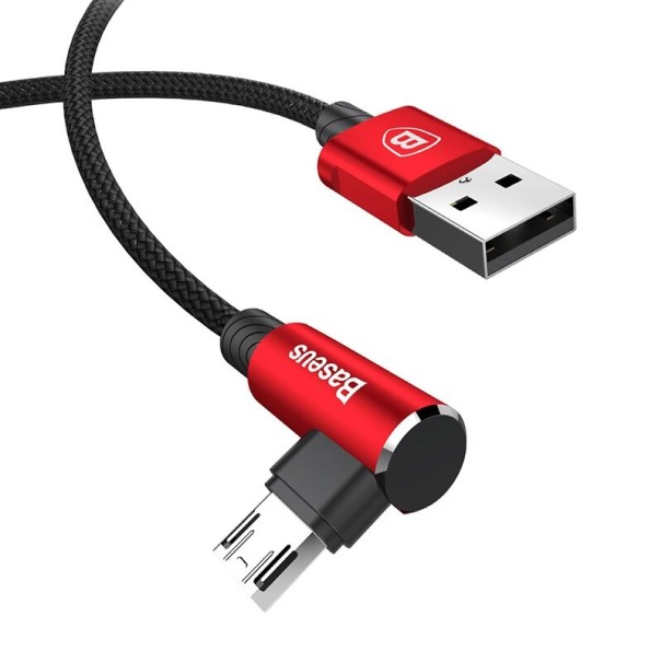 Cable USB/Micro USB en ángulo de 1 m rojo