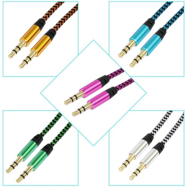 Cablu AUX jack de 3,5 mm albastru