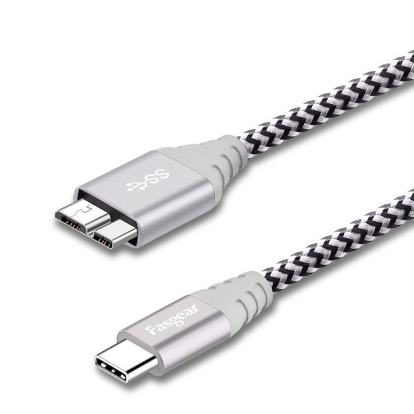 Cablu de conectare USB-C 3.0 la Micro USB-B M / M K1019 argint 1 m