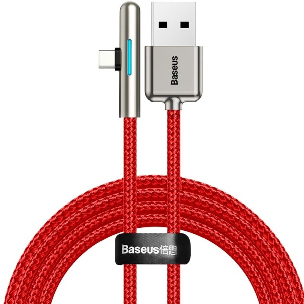 Cablu de date unghiular USB / USB-C 40 W roșu 1 m