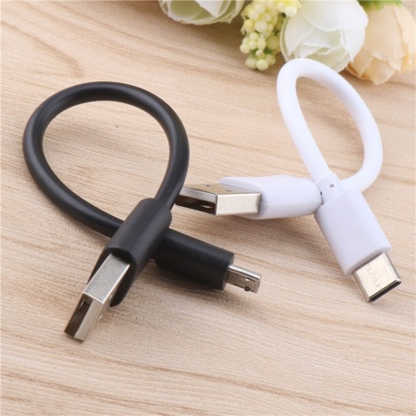 Cablu de date USB / Micro USB de 15 cm negru