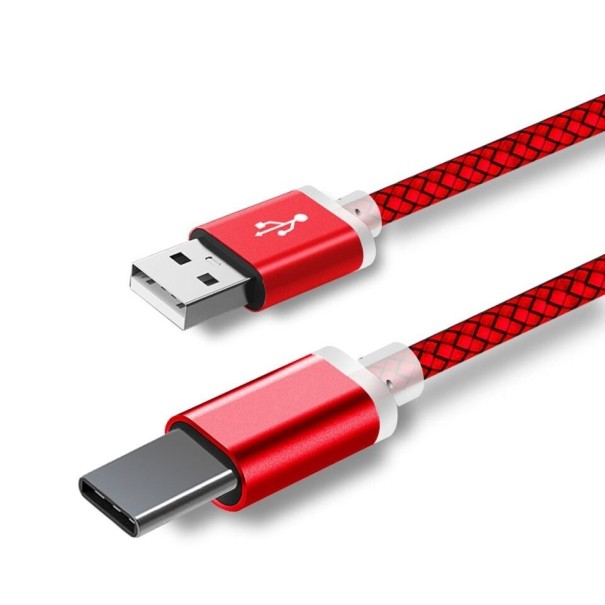 Cablu de date USB / USB-C conector extins roșu 1 m