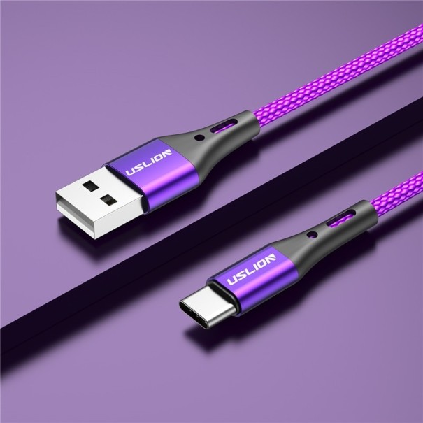 Cablu de date USB / USB-C violet 3 m