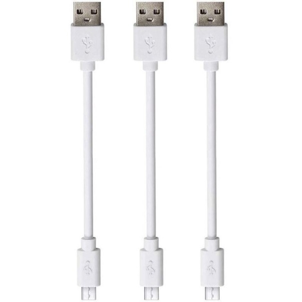 Cablu de încărcare USB la Micro USB 3 buc alb