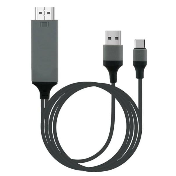 Cablu HDMI la USB-C / USB gri inchis