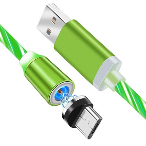 Cablu luminos de încărcare USB magnetic verde 2 m 2