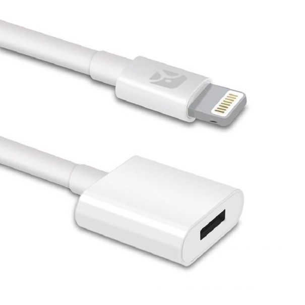 Cablu prelungitor pentru Apple iPhone Lightning (f) / Lightning (m) K146 alb