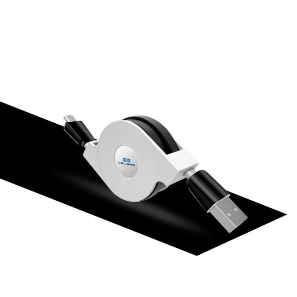 Cablu retractabil USB la Micro USB negru 3 m