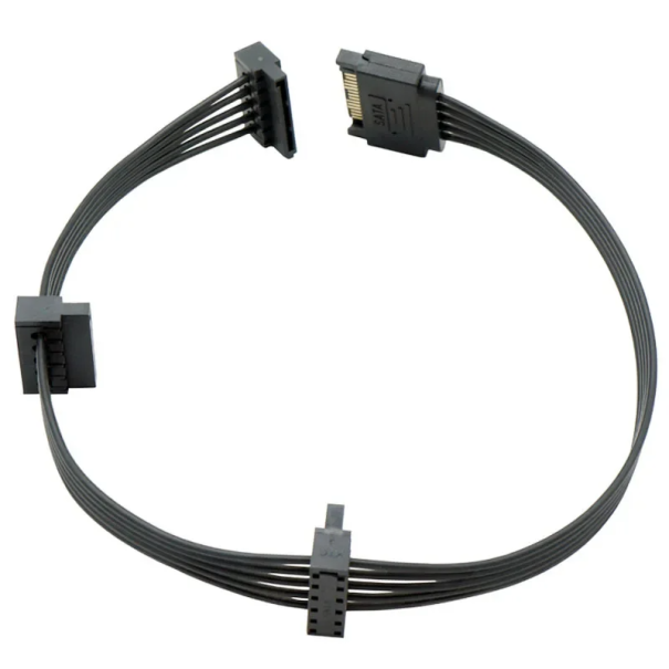 Cablu SATA cu 15 pini, 1 conector mascul la 3 conectori femelă, 42 cm, splitter de alimentare pentru SSD HDD, accesorii computer 1