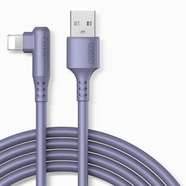 Cablu unghiular pentru Apple Lightning la USB K579 violet 1 m