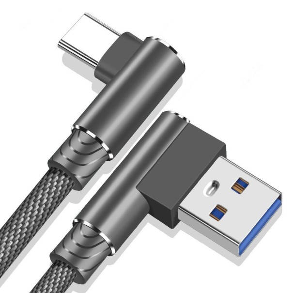 Cablu unghiular USB / USB-C K534 gri inchis 2 m