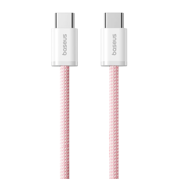 Cablu USB C cu încărcare rapidă, 2 m, conector PD 100 W, cablu împletit tip C, cablu de date 480 Mbps pentru încărcare rapidă și transfer de date roz