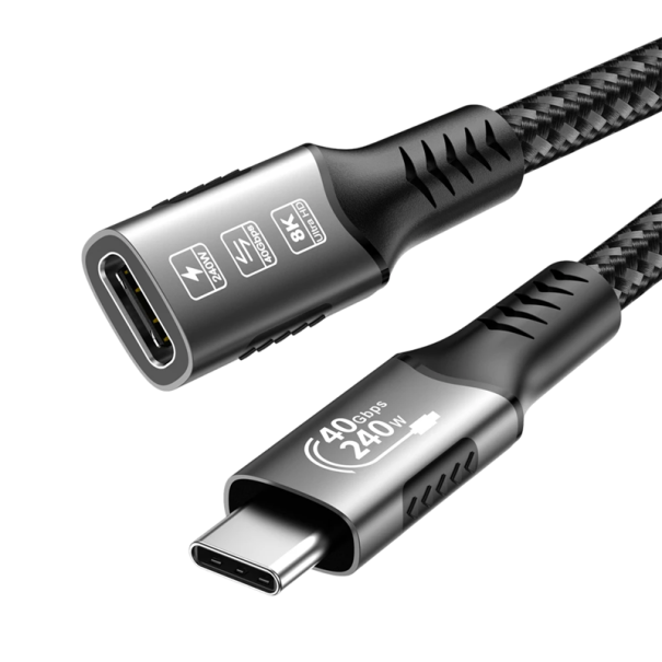 Cablu USB C de încărcare rapidă 240W Cablu de conexiune 50cm cu port USB C 3.1 PD 48V 5A 40Gbps Transfer de date Dispozitive compatibile video 8K 1