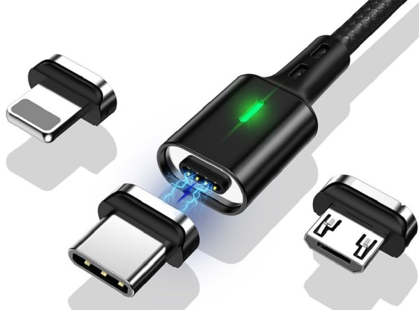 Cablu USB de date magnetice K458 negru 1 m