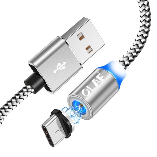 Cablu USB de încărcare magnetică K461 argint 2 m 2