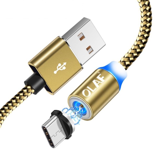 Cablu USB de încărcare magnetică K461 aur 2 m 2